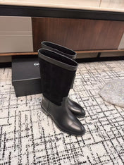 CC BOOTS IN BLACK SUEDE AND CALFSKIN 393518
