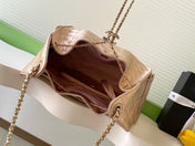 CHANEL 25S HOBO BAG 40 IN ROSE METALLIC CAVIAR