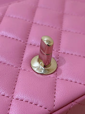 CHANEL 25S FLAP BAG 20 CM IN PINK LAMBSKIN WITH GOLD HARDWARE