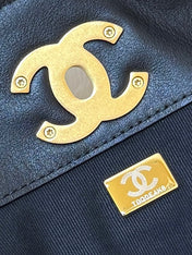 CHANEL 25S LARGE HOBO BAG 36 IN BLACK CALFSKIN GOLD HARDWARE