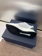 DIOR 25S D-RUN'N COUPLE SNEAKERS IN WHITE GRAY CALFSKIN AND MESH