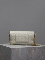 YSL 25S SAINT LAURENT GABY 19 IN BLANC VINTAGE QUILTED CALFSKIN GOLD HARDWARE