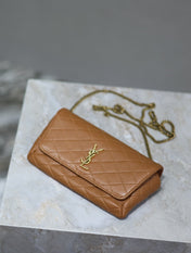 YSL 25S SAINT LAURENT GABY 19 IN FOX QUILTED CALFSKIN GOLD HARDWRE