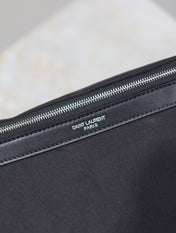 YSL 25S CLASSIC CROSSBODY BAG 26 IN BLACK CANVAS SILVER HARDWRE
