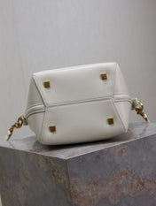 YSL 25S LE 37 BAG 20 IN DUSTY GRAY CALFSKIN GOLD HARDWARE