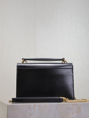 SUNSET SMALL BAG 19 IN BLACK CALFSKIN COPPER HARDWARE