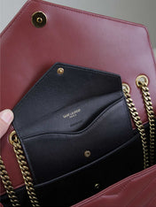 LOULOU MEDIUM 29 IN BURGUNDY RED SHEEPSKIN GOLD HARDWARE