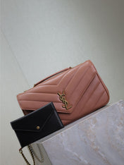 LOULOU MEDIUM 29 IN SALMON PINK SHEEPSKIN GOLD HARDWARE