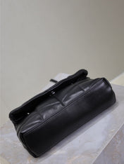 YSL 25S LOULOU PUFFER MINI 23 IN BLACK CALFSKIN BLACK HARDWRE