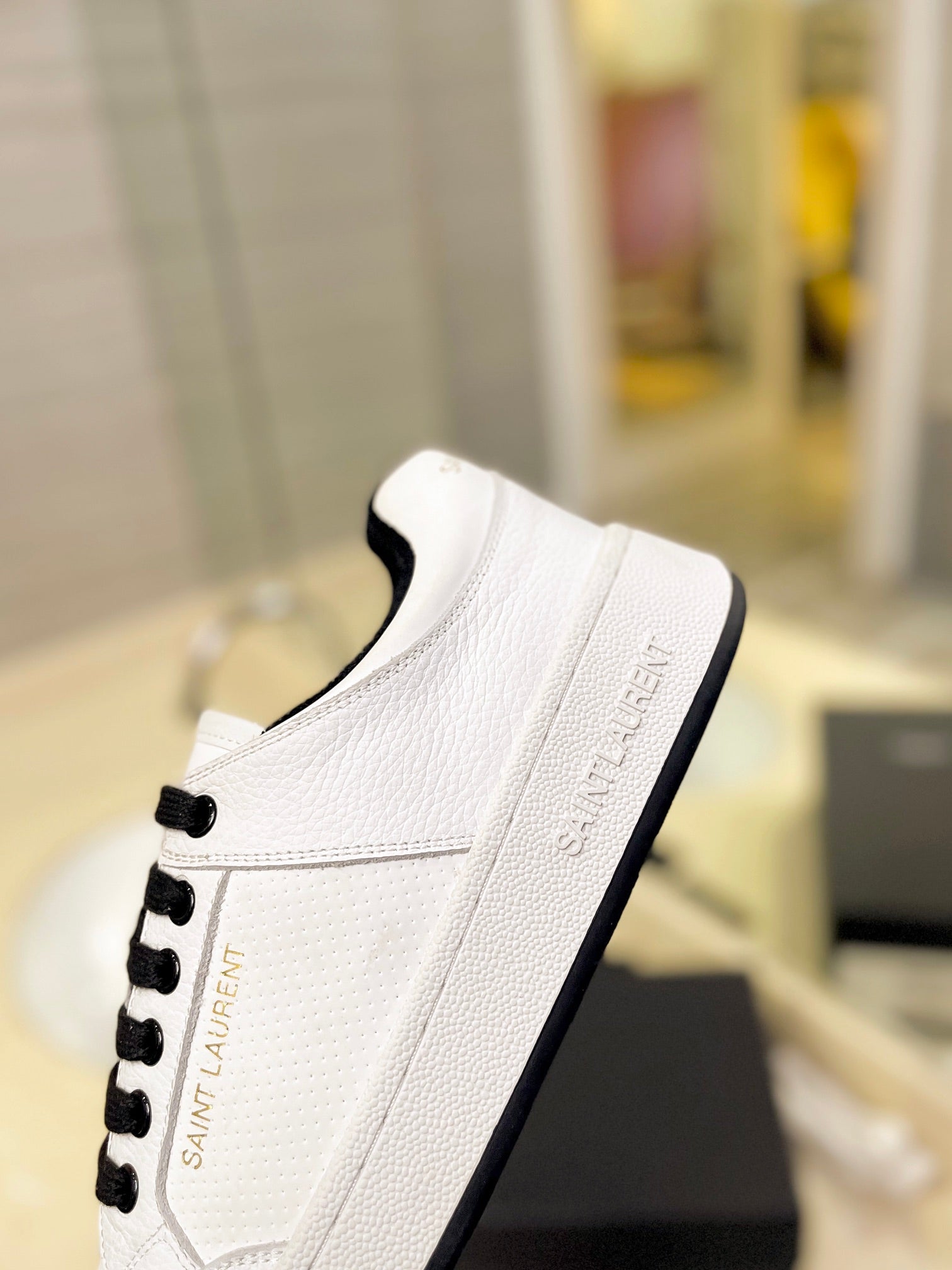 SL SL/61 SNEAKERS WHITE-BLACK LACES CALFSKIN