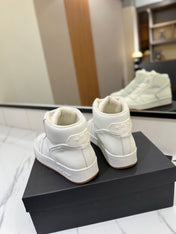 MID-TOP SNEAKERS IN WHITE PERFORATED LAMBSKIN