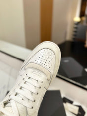MID-TOP SNEAKERS IN WHITE PERFORATED LAMBSKIN