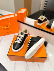 DAY SNEAKER IN BLACK CALFSKIN AND FLEECE LINING