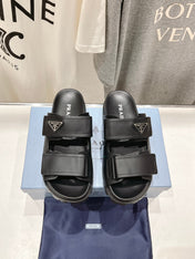 PRA STRAP SANDALS BLACK CALFSKIN