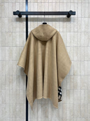 BURBERRY 25S HOODED CASHMERE PONCHO 2768