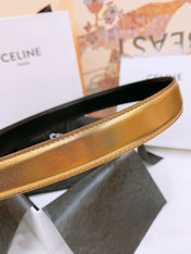 CELINE 25S BELT 25MM WITH ARC DE TRIOMPHE BUCKLE IN GOLD 571497