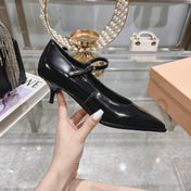 Slingback Shoes Black Beads
