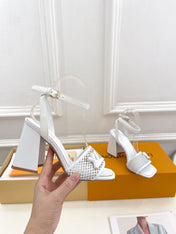 LV WOMEN HIGH SANDAL IN WHITE CALFSKIN