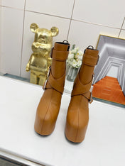 SL ANKLE BUCKLE BOOT PLATFORM SIENNA CALFSKIN