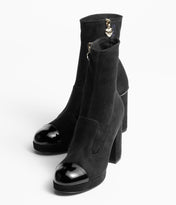 SHORT BOOTS BLACK SUEDE KIDSKIN