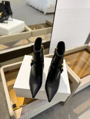 BALMAIN 26S STILETTO HEEL BOOTS 95 MM IN BLACK CALFSKIN
